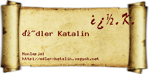 Ádler Katalin névjegykártya